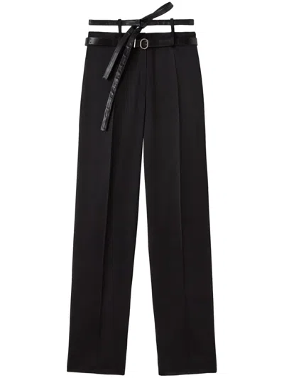 Jil Sander Belted Tailored Trousers In Black