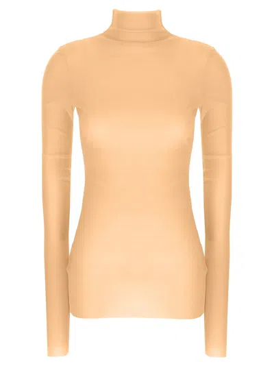 Jil Sander Women Silk Turtleneck Top In Gold