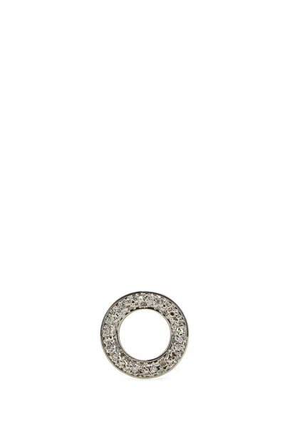 Jil Sander Stone-embedded Metal Ring Finish In Silver