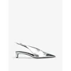 Jil Sander 35mm Metallic Leather Slingbacks In Silver