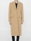 Jil Sander Women Single-breasted Wool Coat In Cream