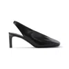 Jil Sander Black Leather Slingback Heels In Black