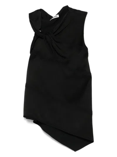 JIL SANDER WOMEN'S SM TOP ASYMMETRIC GLOSS WITH BOW
