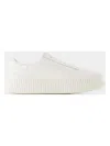 Jil Sander Light Beige Leather Chunky Rubber Platform Sole Sneaker In Beige
