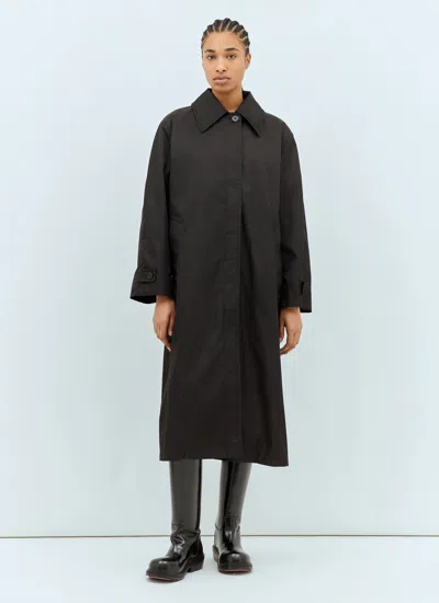 Jil Sander Women Spread Collar Rain Coat In Black