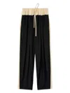 Jil Sander Panelled Drawstring Straight-leg Track Pants In Black,ecru