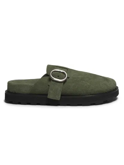 Jil Sander Women's Suede Mule Clogs In Green