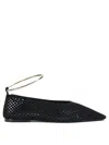 Jil Sander Women Suede Perforated Ballet Flats In Black