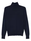 Jil Sander Fitted High-neck Cashmere Sweater In Blue