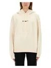 Jil Sander Cotton Hooded Sweatshirt In Beige