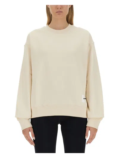 JIL SANDER WOMEN'S SWEATSHIRT WITH LOGO PATCH