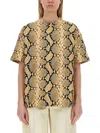 Jil Sander Relaxed Fit T-shirt With Snake Skin Motif In Animal Print