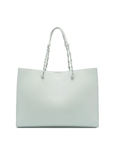 Jil Sander Women's Tangle East West Leather Shopper Tote Bag In Green