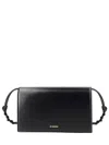 Jil Sander Tangle Wallet With Shoulder Strap In Black