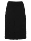 Jil Sander Black A-line Quilted Midi Skirt