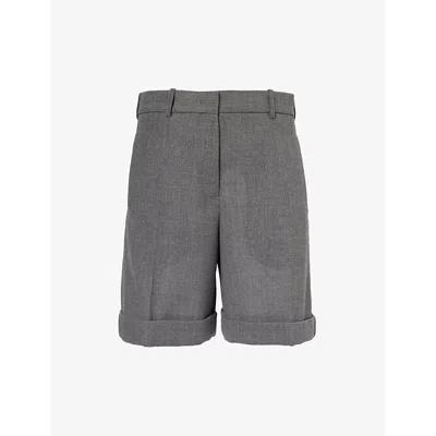 Jil Sander Womens Volcanic Glass Pressed-crease Regular-fit Wool Shorts In Grey