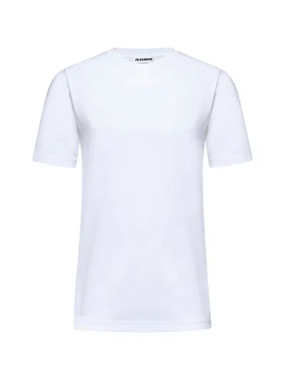 Jil Sander Women White Cotton Jersey Crewneck T-shirt