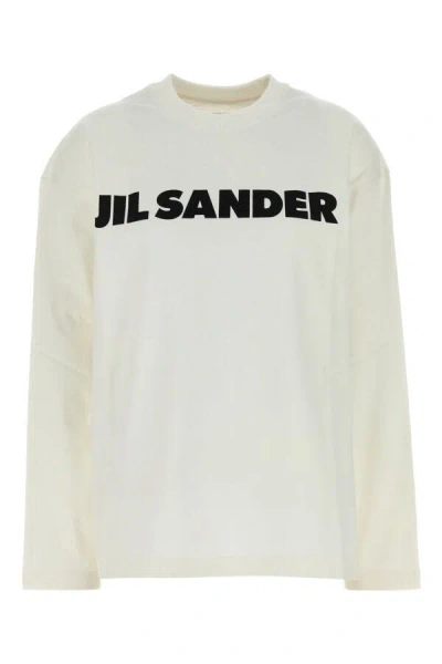 JIL SANDER JIL SANDER WOMEN WHITE COTTON OVERSIZE T-SHIRT