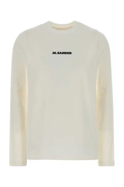 Jil Sander White Cotton T-shirt In Multi