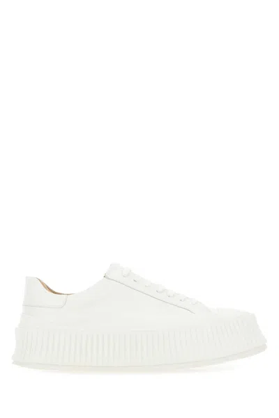 Jil Sander Women White Leather And Rubber Sneakers
