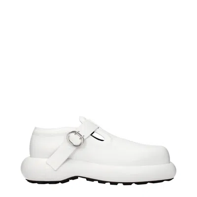 Jil Sander Women's White Leather Derby In Animal Print
