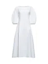 Jil Sander Women White Linen Midi Dress In White