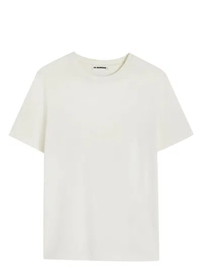 Jil Sander H Camiseta Parche Espalda Crudo In White