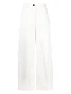 Jil Sander High-waisted Wide Leg Pants With Clean Lines In White