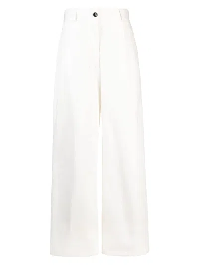 Jil Sander Women's Wide Leg Pants In White