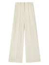 Jil Sander Wide Cream Trousers In Blend In Ecru