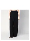 Jil Sander Wide Black Pants In Silk Blend