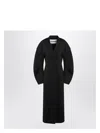 Jil Sander Black Double-breasted Coat In Virgin Wool In Black