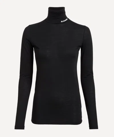 Jil Sander Women's Wool-blend High-neck T-shirt In Black