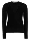 Jil Sander Black Wool Blend Sweater In Multi