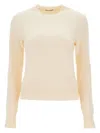 Jil Sander Wool Crewneck Pullover In Neutro