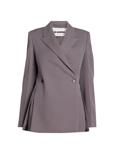 Jil Sander Women's Wool Double-breasted Jacket In Purple