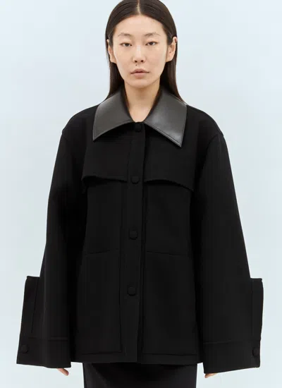 Jil Sander Women Wool Overshirt In Black