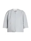 Jil Sander Sharp Wool Gabardine Jacket In White
