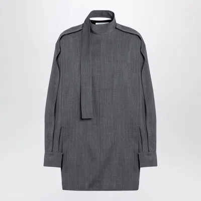 JIL SANDER WOMEN'S WOOL SHIRT WITH SCARF