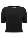 Jil Sander Wool Knit Top In Black