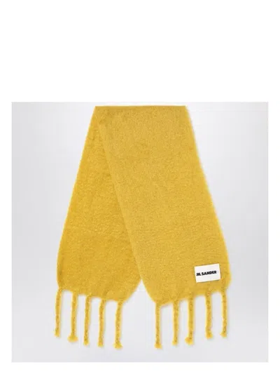 JIL SANDER WOMEN'S YELLOW MOHAIR BLEND SCARF