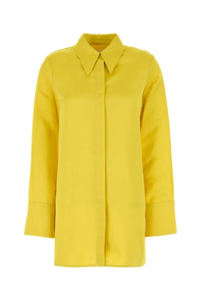 Jil Sander Women Yellow Satin Oversize Shirt