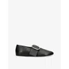 Jil Sander Smooth Leather Ballerinas In Black