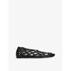 Jil Sander Cutout Knotted Leather Ballet Flats In Black