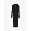 Jil Sander Hooded Rib Dress In Black