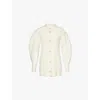 Jil Sander Long Ribbed Wool Cardigan In Chalk