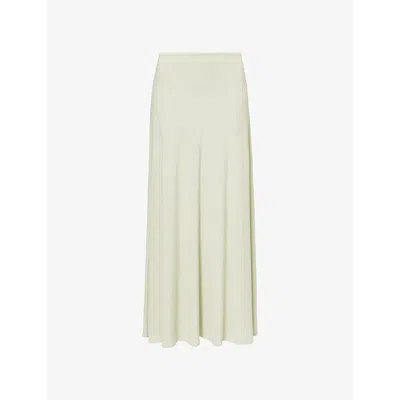Jil Sander Womens  Flared Mid-rise Woven Maxi Skirt In Lemon Green