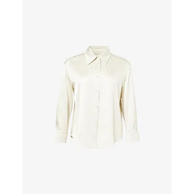 Jil Sander Womens  Classic Long-sleeve Satin-twill Shirt In Natural