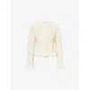 Jil Sander Womens  Smocked Short Woven Jacket In Pale Clay