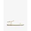 Jil Sander 10mm Leather T-bar Sandals In Winter Wht